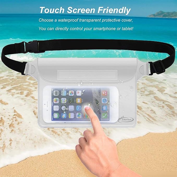 AiRunTech Waterproof Fanny Pack,Phone Pouch Dry Bag for Passport Wallet Purse,Floating Waterproof Bags for Travel Beach Swimming Kayaking Boating Cruise Accessories