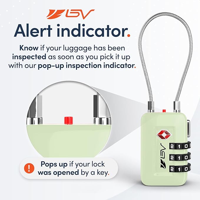 TSA Accepted Luggage Travel Lock, Set-Your-Own Combination Lock for School Gym Locker, Luggage Suitcase Baggage Locks, Filing Cabinets, Toolbox, Case (Mint Green, 1 Pack)