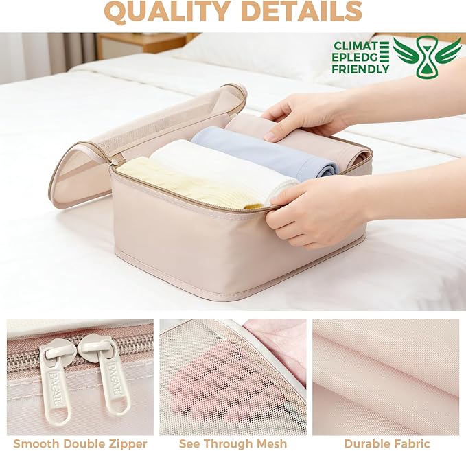 BAGAIL 9 Set Packing Cubes with Packing List Luggage Packing Organizers for Travel Accessories