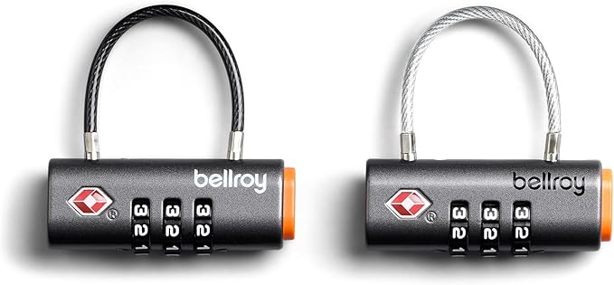 Bellroy Travel Lock Duo (Set of 2 TSA Luggage Locks with Flexible Fit and Combination Function) - Graphite