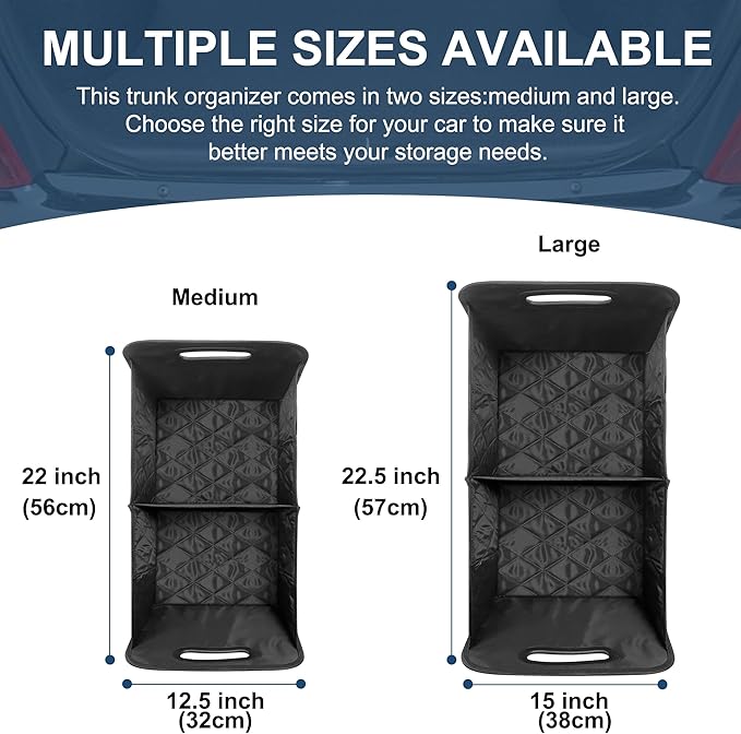 Deosk Car Trunk Organizer for SUV, Car Organizers and Storage with 6 Pocket, Car Accessories for Women/Men 70L Waterproof Polyester Trunk Organizer(Large, Navy Blue)