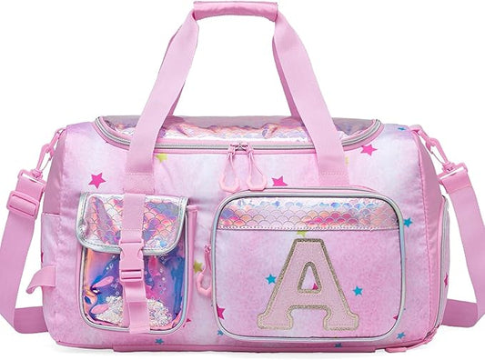 Kids Duffle Bag Girls Travel Bag for Kids Overnight Bag for Girls Dance Bag for Girl Weekender Bag Kid Gym Bag with Shoe Compartment for Travel