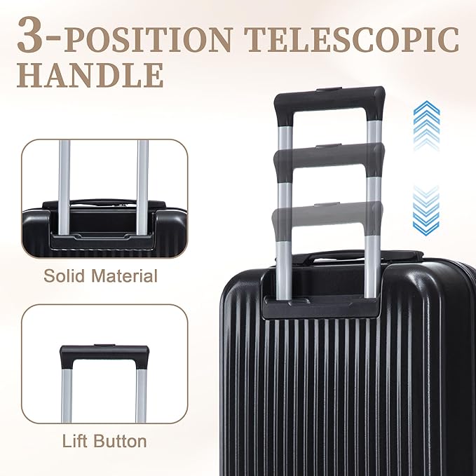 Hardside Luggage, Lightweight Durable Suitcase with Spinner Wheels, 20/14 Inch