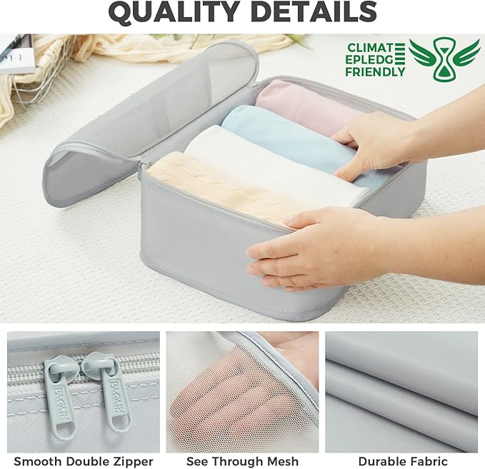 BAGAIL 9 Set Packing Cubes with Packing List Luggage Packing Organizers for Travel Accessories