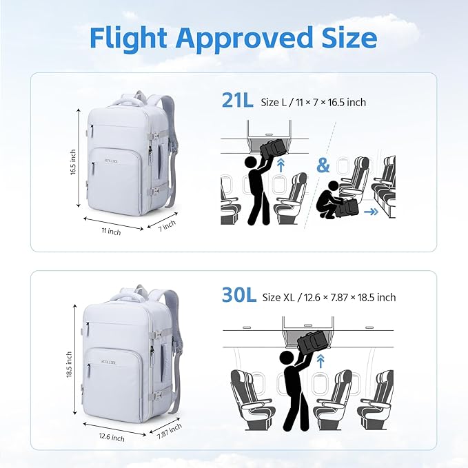 RealCool Travel Backpack for Women Men - Gift for Travelers, Students & Professionals, 17.3 Inch Laptop Carry On Backpack, TSA Flight Approved, College School Business Weekender Daypackg-Blue