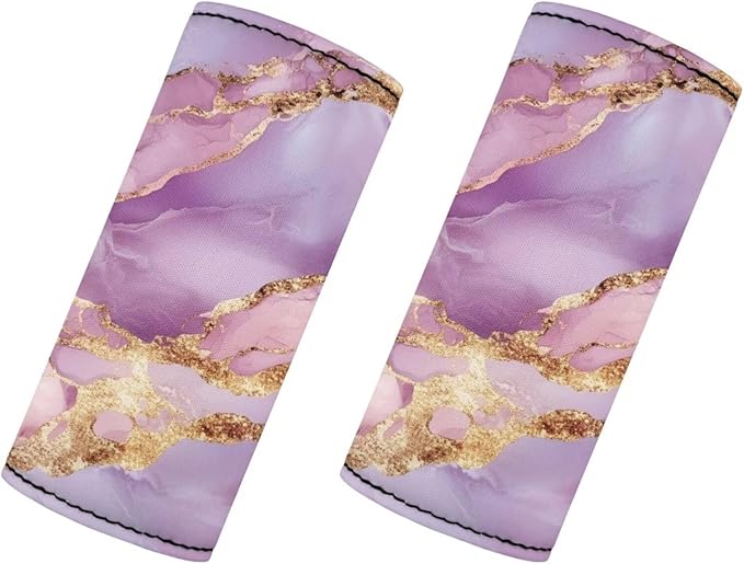 BIGCARJOB Pink Marble Texture Luggage Handle Wraps Set Trolley Case Grip for Women Door Protection Cover Suitcase Handle Cover Gifts Suitcase Handle Wraps Travel Bags Set of 2