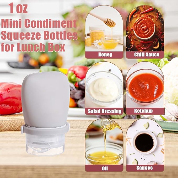 2 oz Silicone Travel Bottles, Leakproof Squeeze Bottle Mini Travel Size Container for Toiletries Lotion Shampoo and Conditioner Liquid Salad Dressing to go Condiment, TSA Approved, 4 Pack