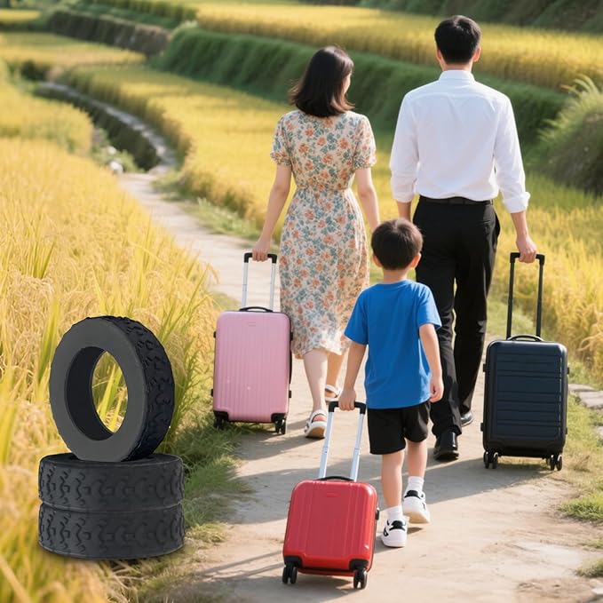 16-Pack Luggage Wheel Covers, Luggage Wheel Protector Covers for 2-2.4 inches Wheels Suitcases，Anti-Scratch & Noise Reduction Design, Silicone MaterialDurable Travel Case Accessories.