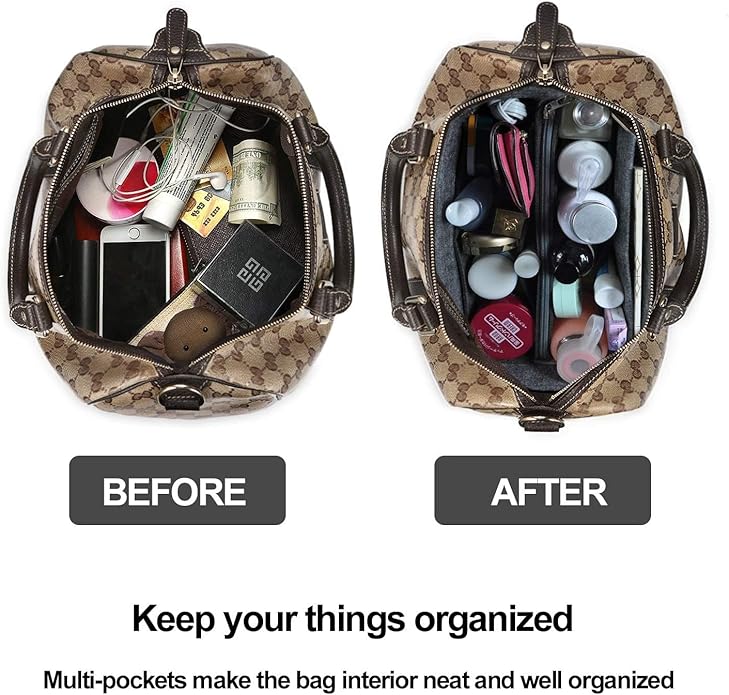 OMYSTYLE Purse Organizer Insert, Felt Tote Bag Organizer Insert with 5 Sizes, Handbag Dividers for Inside Purse, Compatible with Longchamp, Neverful, Speedy and More