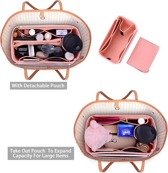 ZTUJO Purse Organizer, Felt Bag Organizer Purse Organizer Insert For Speedy, Neverfull, Graceful, Neverfull,Tote, Handbag,Shaper