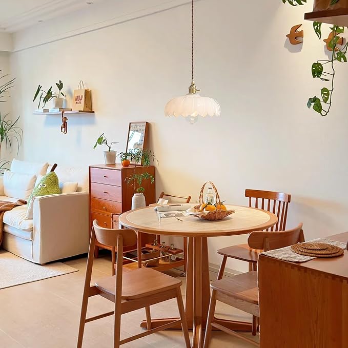 XZHGCEE Plug in Pendant Light: Milk Glass Hanging Light Plug in Hanging Lamp, Pendant Lighting for Kitchen Island, Bedroom, Dining Room, Living Room, E26 No Bulb