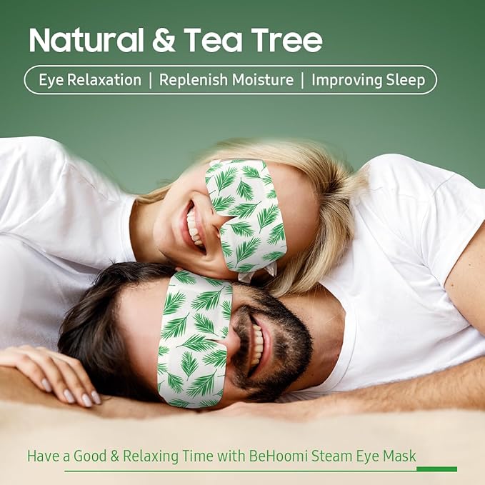 20Packs Steam Eye Mask, Heated Eye Mask Warm Compress for Eyes, Disposable Self Heating Steam Mask for Home, Sleep, Spa, Travel Essentials & Relaxation Gifts, Valentine's Day Gifts (Tea Tree)