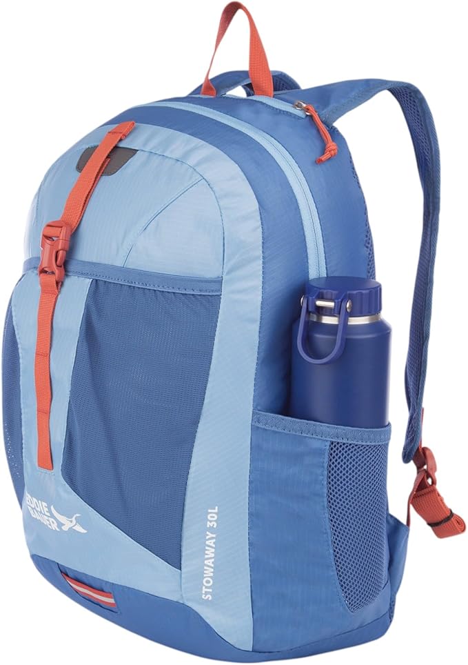 Eddie Bauer Stowaway Packable Backpack | Travel | Outdoor | Lightweight | Foldable | Durable | Ripstop Polyester | 30L - Coast Blue