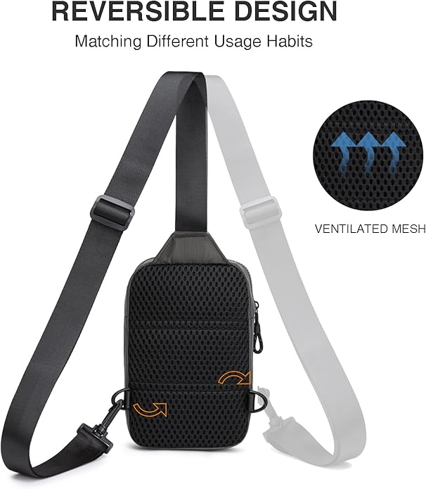 higouta Mini Sling Bag for Men Women, RFID Blocking Crossbody Backpack Casual Utility Chest Phone Bag for Travel Workout