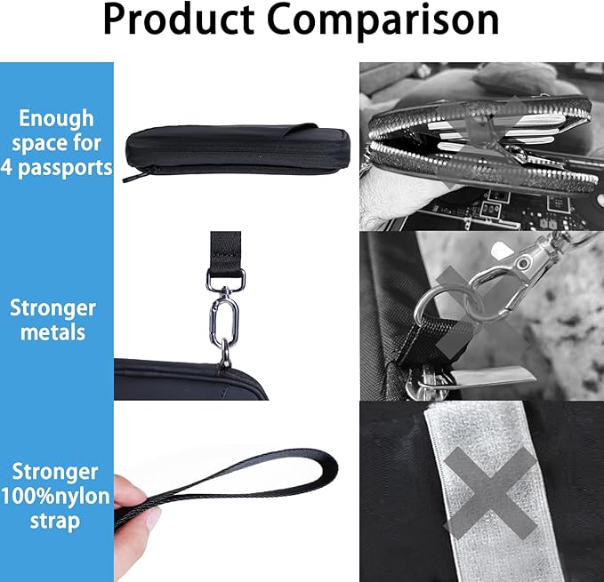family passport holder for 4 black passport wallet for travel passport cover rfid blocking for women waterproof wallet with zipper airtag passport case for men multiple passport bag