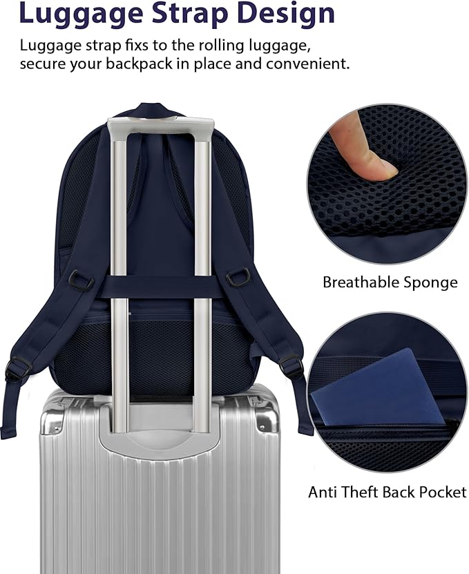 MATEIN Travel Backpack for Men with Anti Theft Pocket, TSA Friendly Carry On 17.3 Inch Laptop Backpack with Luggage Strap, Water Resistant Flight Approved Work Business College Daypack Bag for Men
