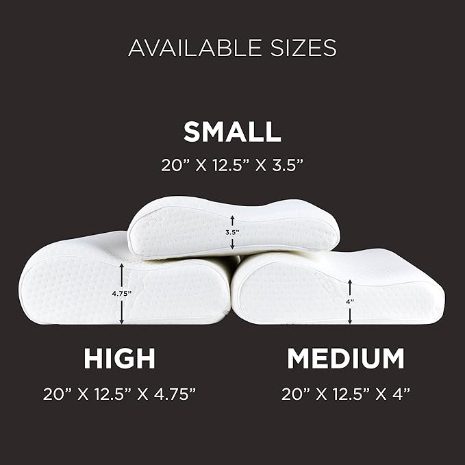 TEMPUR-Pedic, Standard TEMPUR-Neck Pillow, High Profile-2-Pack, White 2 Count