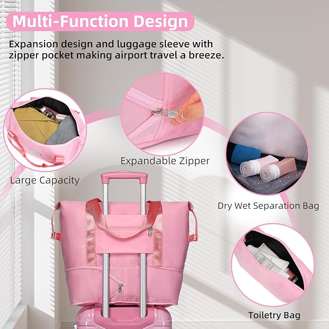 LARVENDER Luggage Sets 3 Piece, 20 Inch Carry on Luggage 22x14x9 Airline Approved Hardside PC+ABS Suitcase Set with Spinner Wheels TSA Lock, Lightweight Luggage Set for Women, Peach Sparkling