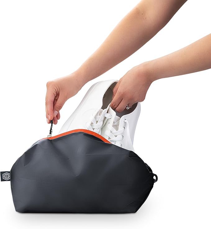 Large Compression Packing Cubes for Travel-Packing Cube Luggage Organizers 7 Piece Set for Checked Luggage-Ultralight, Expandable/Compression Bags by TRIPPED Travel Gear (Grey/Orange)