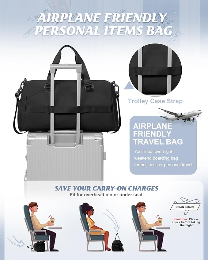 Gym Bag Womens,Travel Duffel Carry on Bag Sport Tote Bag Weekend Overnight Bag