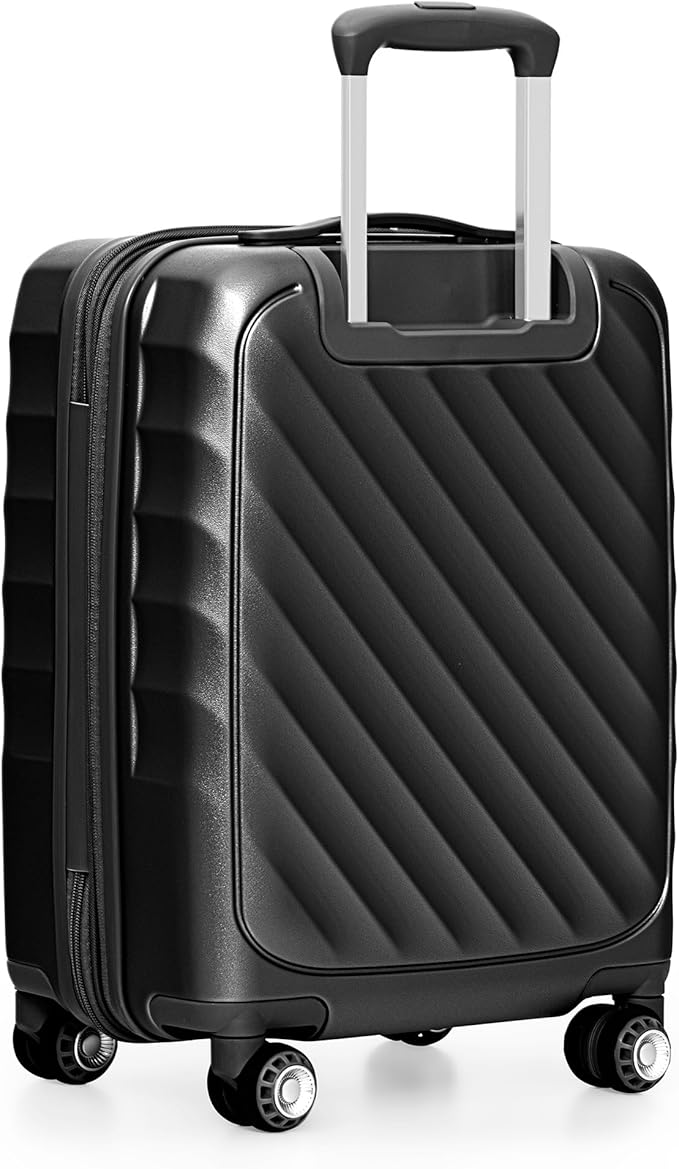 Traveler's Choice Elm 21" Carry-on Expandable Spinner Luggage Set - Matte Black