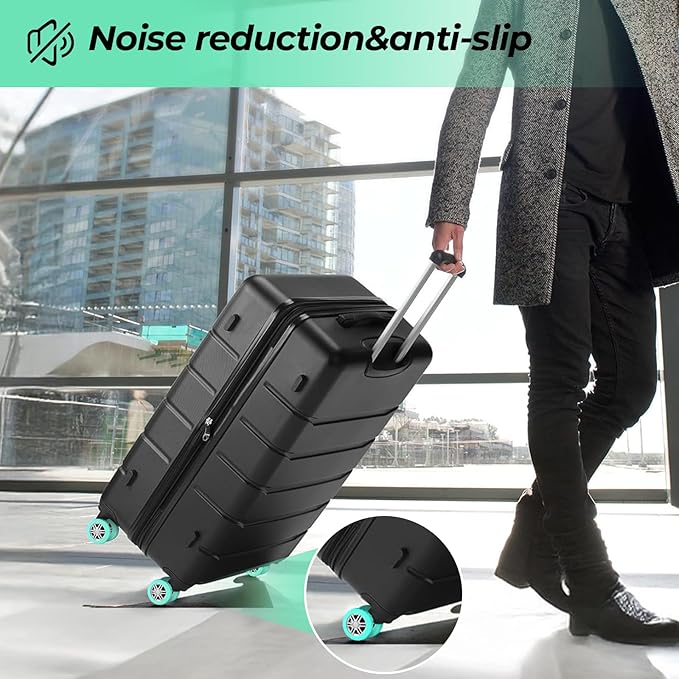 8 Pack Luggage Wheel Covers for Dual Spinner Wheels, Silicone Suitcase Wheel Protectors for 2.0"-2.4" Wheels, Noise Reducing & Anti-Scratch Tire Sleeves, Travel Accessories for Checked & Carry On