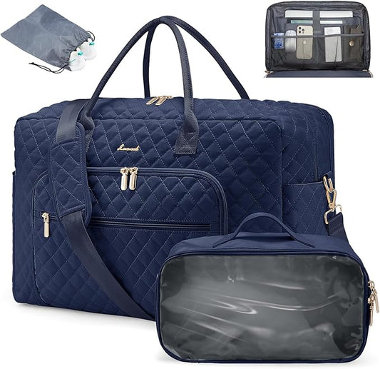 LOVEVOOK Travel Duffle Bag - Women's Weekender Carry On Overnight Laptop & Gym Bag With Toiletry/Shoe Pocket, Hospital Labor Bag