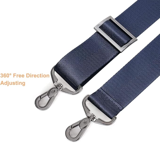 MOSISO 56 inch Shoulder Strap, Adjustable Thick Soft Universal Replacement Non-Slip Fit Padded with Metal Swivel Hooks for Laptop Shoulder Bag/Laptop Messenger Bag/Crossbody Bag, Navy Blue
