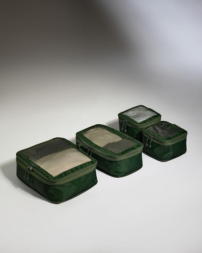ANTLER - Compression Packing Cubes for Travel, Luggage Organiser for Suitcases or Bags, Travel Accessories, Set of 4, Antler Green