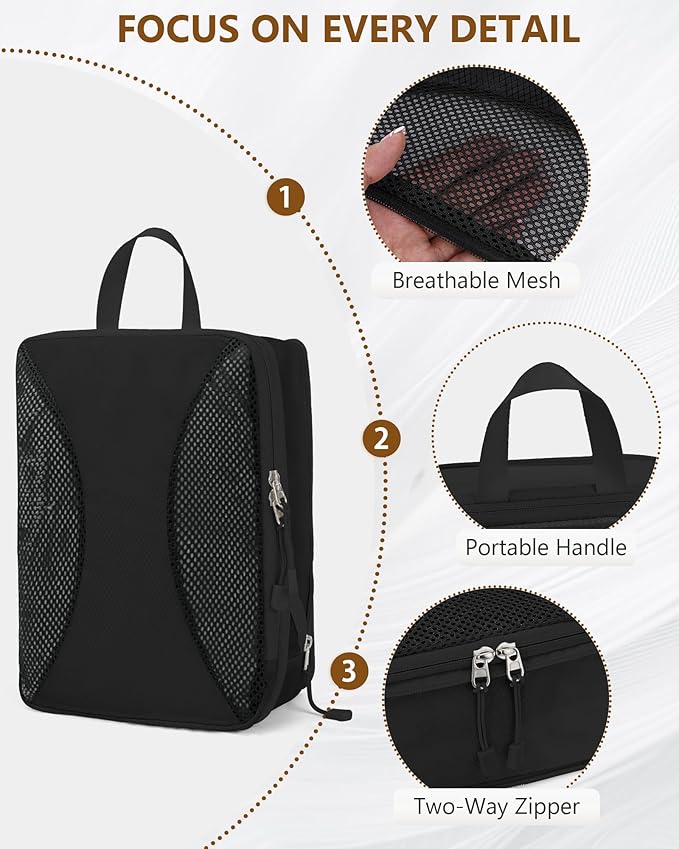 Compression Packing Cubes 10 Sets, Packing Organizers, Extensible Suitcase Organiser Bags, Travel Organizer Cubes for Travel Essentials Black