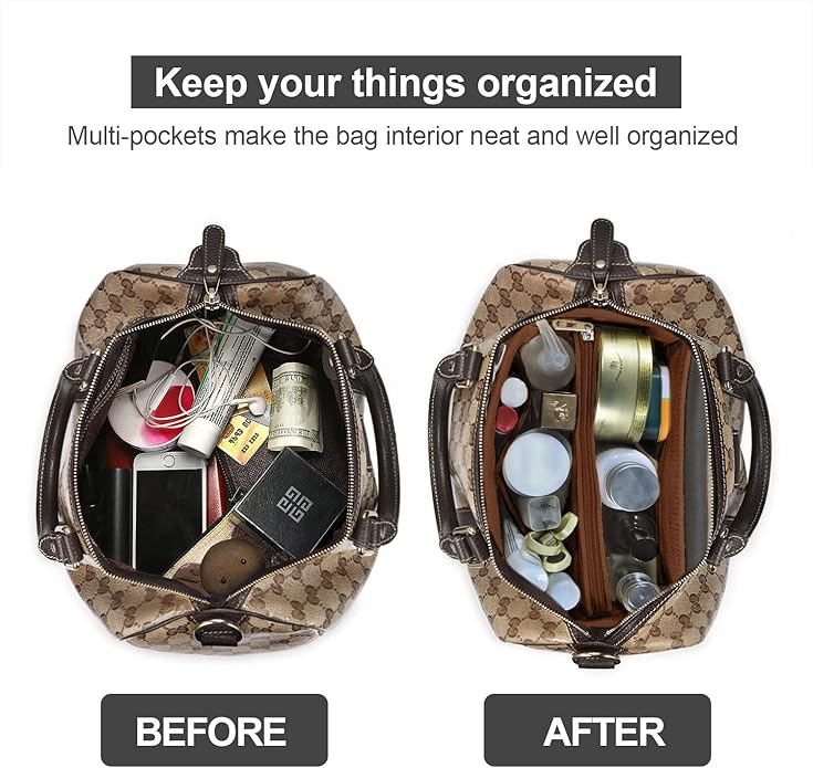 OMYSTYLE Purse Organizer Insert, Felt Tote Bag Organizer Insert with 5 Sizes, Handbag Dividers for Inside Purse, Compatible with Longchamp, Neverful, Speedy and More