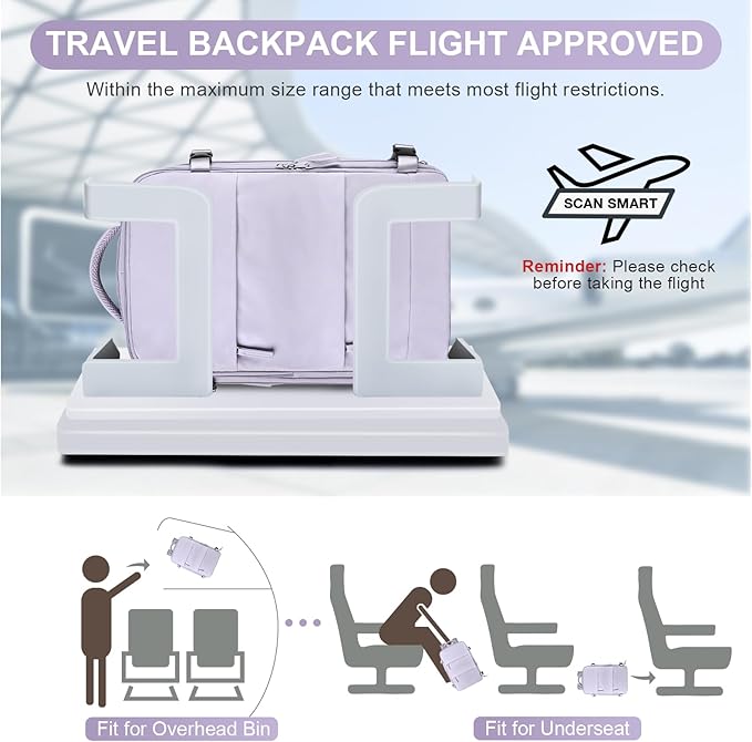 coofay Travel Backpack Carry on Flight Approved Mochila De Viaje Personal Item Travel Bag Large Backpack for Travel Backpacks for Men Women Carry on Backpack for Airplanes 18x14x8 Inches Travel Bag