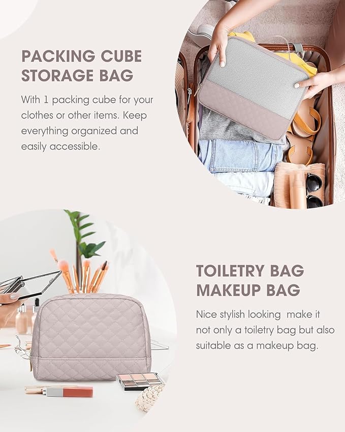 Weekender Travel Duffle Bag for Women: Overnight Bags with Shoe Compartment Carry on duffel Bag for Airplanes with 2 PCS Toiletry Bags Weekend Yoga Gym Hospital Bag with Wet Pocket Antiquewhite