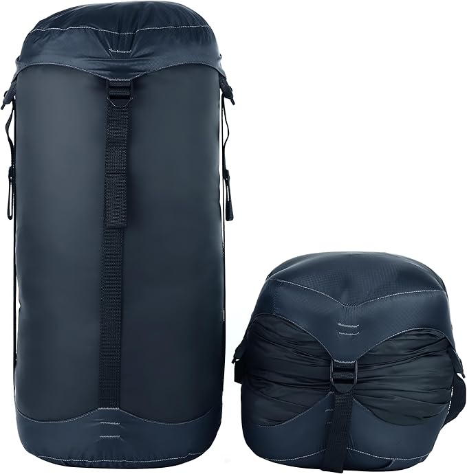 Compression Stuff Sack 6L, 8.5L, 10L, 13L, 16L, Water Resistant Lightweight Compact with Ripstop Fabric Sleeping Bag Sack with Drawstring Closure for Camping, Backpacking, Traveling(E638)