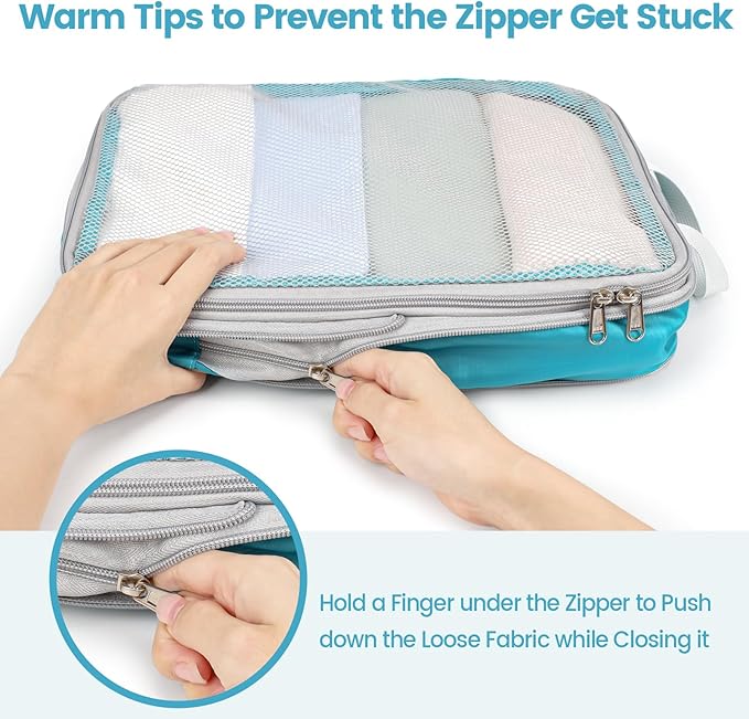 Cambond Compression Packing Cubes for Travel - Lightweight Expandable Travel Bags Luggage Organizers Travel Essentials Compression Cubes for Travel Space Saver for Carry on Suitcases Organizer