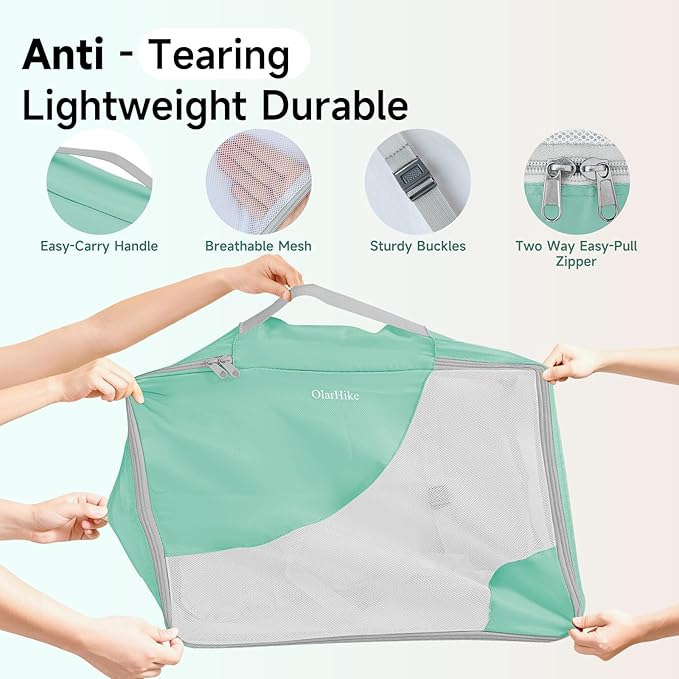 11 Set / 9 Set Packing Cubes for Travel,Gifts for Women Mom Kids,TSA Approved Bags for Makeup, Cosmetic, Toiletry, Organizers for Suitcase Carry On,Cruise Essentials Airplane Accessories,Sky Blue