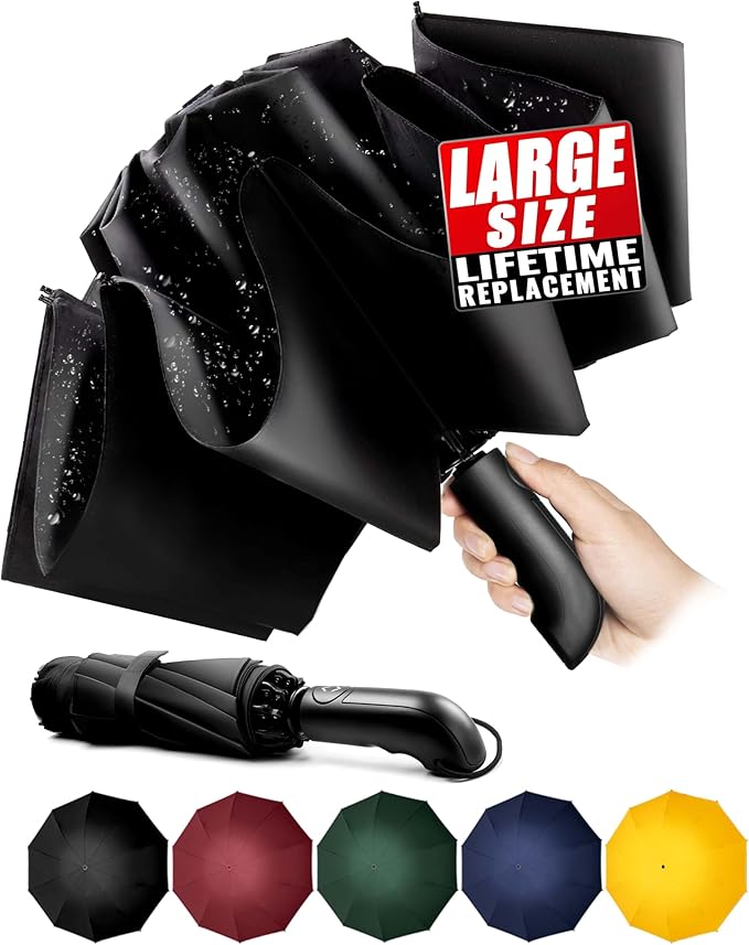 Conlun Travel Inverted Umbrella Compact Windproof- Automatic reverse Umbrellas for Rain - Folding Portable 10 Ribs Large Umbrella