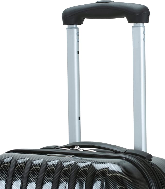 Rockland Melbourne Hardside Expandable Spinner Wheel Luggage, Carbon, Carry-On 20-Inch