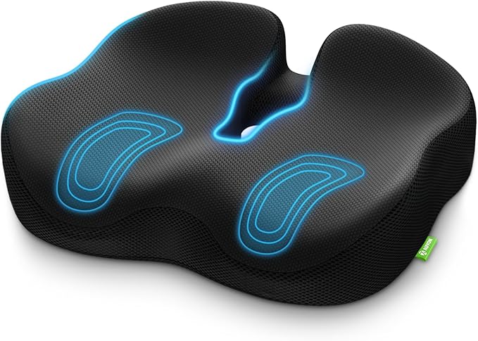 AUVON Ergonomic Donut Pillow Seat Cushion for Hemorrhoid & Tailbone Pain Relief, Thick Memory Foam Chair Cushion with Firm Support for Coccyx, Sciatica, Pressure Sores, Pregnancy, Postpartum Recovery