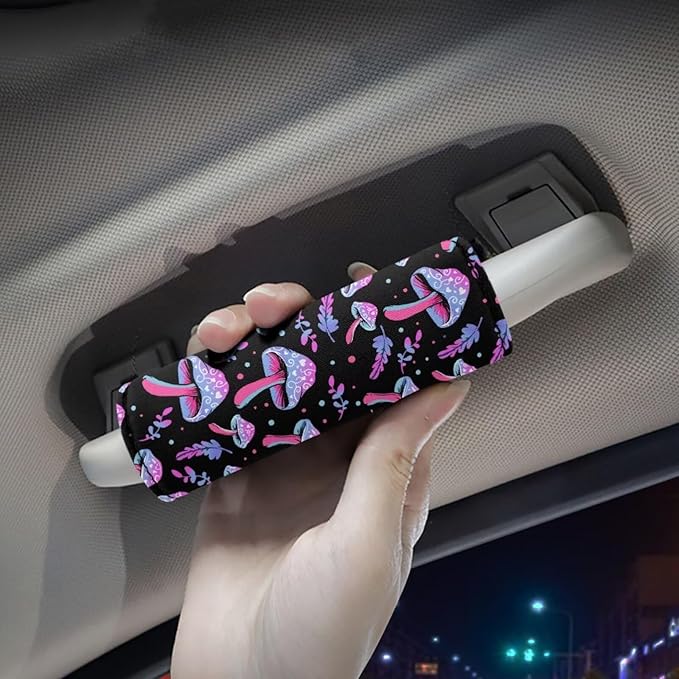 BIGCARJOB 2 Pcs Mushroom Luggage Handle Cover Set for Suitcase,Universal Luggage ID Tags Door Handle Protection Sleeve Cover Identifier Travel Bag Wraps Travel Accessories