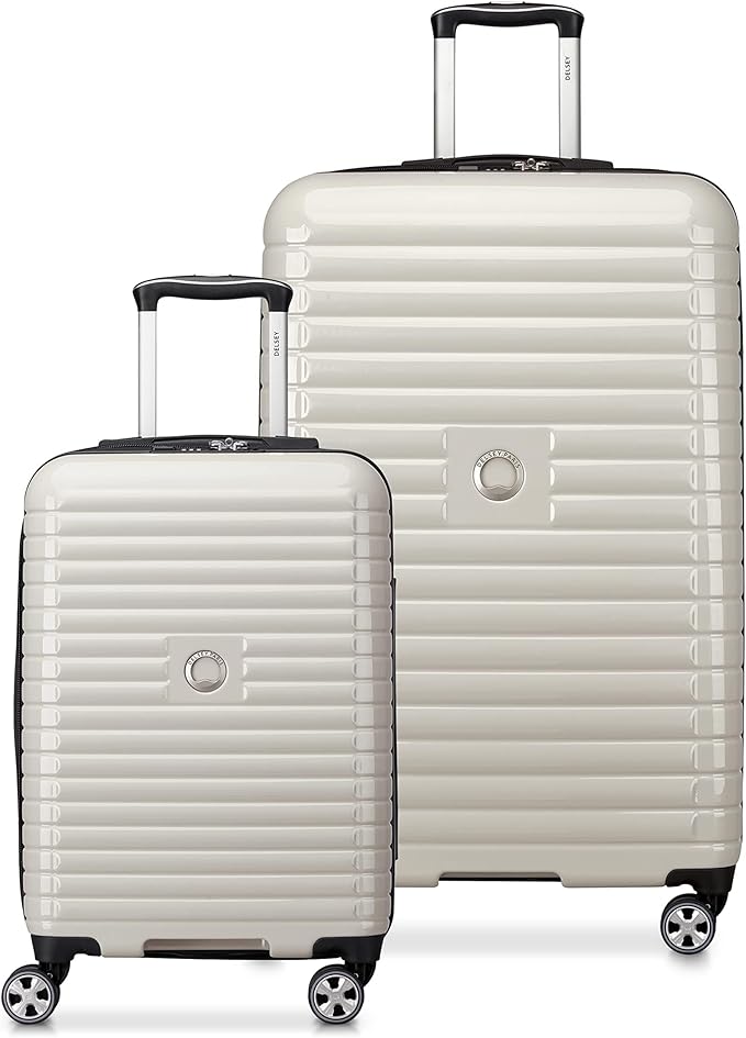 DELSEY PARIS Cruise 3.0 Hardside Expandable Luggage with Spinner Wheels, Glossy Ivory, 2 Piece Set (20/28)