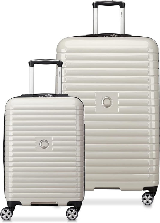 DELSEY PARIS Cruise 3.0 Hardside Expandable Luggage with Spinner Wheels, Glossy Ivory, 2 Piece Set (20/28)