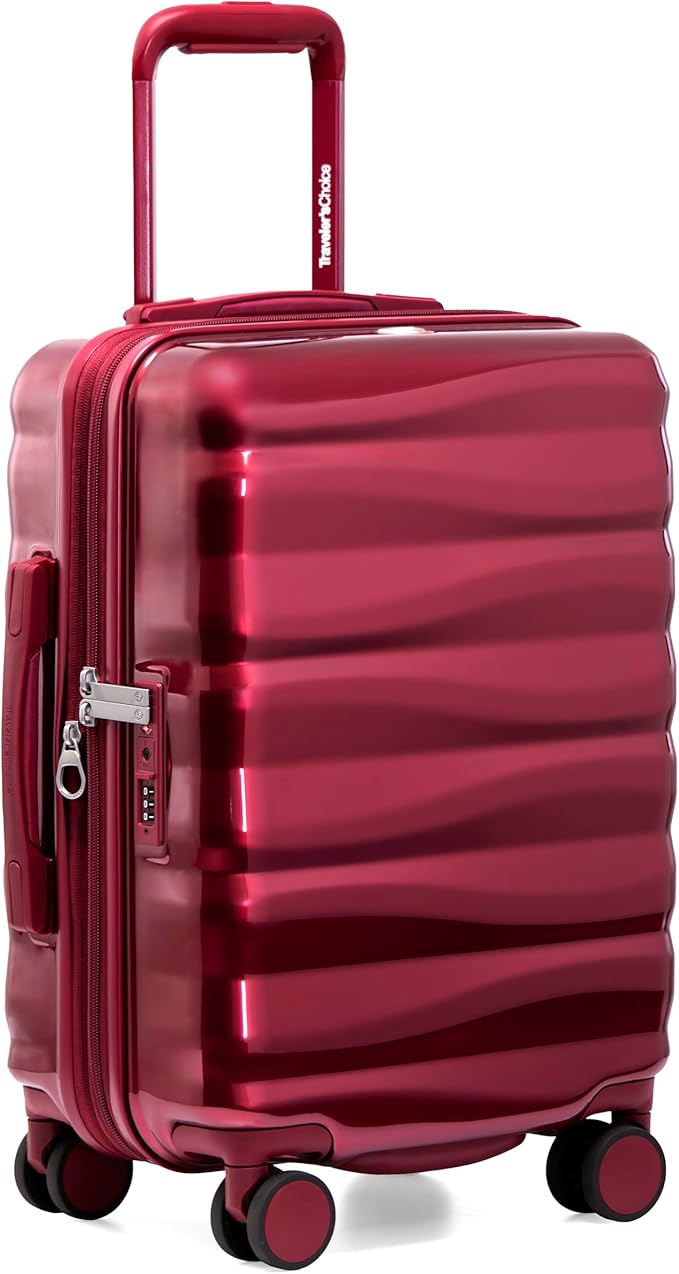 Traveler's Choice Edinburgh II Hardside Spinner Luggage, TSA Lock, Red, 21" Carry-on