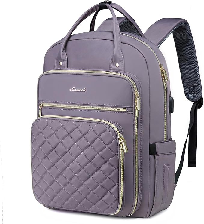 LOVEVOOK Laptop Backpack for Women, Water Resistant Travel Work Backpacks Purse Stylish College Business Teacher Nurse Computer Bag with USB Charging Port, Fits 17" Laptop