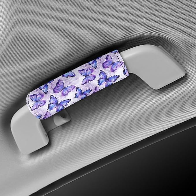 BIGCARJOB Butterfly Theme Luggage Tags for Suitcases,Set of 2 Pcs Luggage Handle Cover Suitcase Tags Identifiers Luggage Handle Wrap Luggage Tag Identifiers Marker Travel Accessories