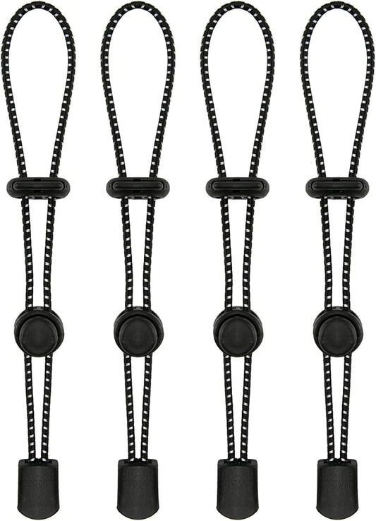 4pcs Climbing Stick Holder, Hiking Trekking Pole Backpack Bungee Straps, Adjustable Elastic Cord Ropes Lanyard Fixing Buckle for Ski Walking Outdoor Mountaineering Outdoors Carry Tie Accessory Black