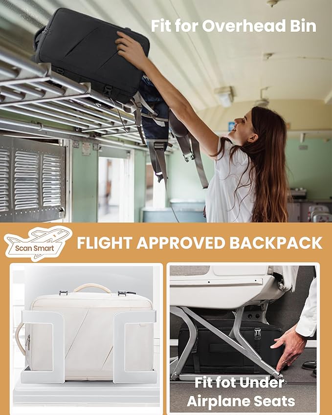 LOVEVOOK Travel Carry on Backpack, Large 40L Personal Item Travel Bag for Men & Women Flight Approved with 3 Packing Cubes, Suitcase Water Resistant Luggage Daypack Business Weekender Bag