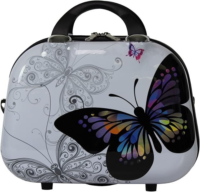 World Traveler Butterfly 2-Piece Carry-On Polycarbonate Hardside Expandable Spinner Luggage Set