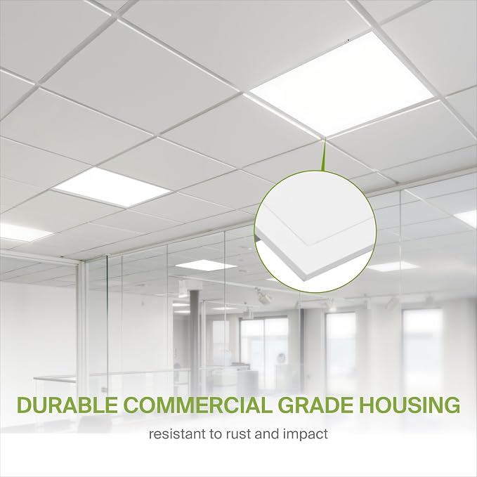 ASD 2 Pack 2x2 LED Flat Panel Light with Emergency Battery Backup - 20/25/30W UL DLC | 3633LM 3500K-5000K 120-277V Dimmable 2x2 LED Drop Ceiling Light Fixture | 2x2 Commercial Lights for Ceiling