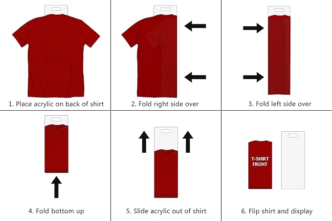 Shirt Folding Board Big and Tall Clear Acrylic 11.5" x 23" Neatly Stacked Shirts Sweaters Laundry Retail Department Clothing Stores Recreational Vehicles Hospitals Home by Marketing Holders